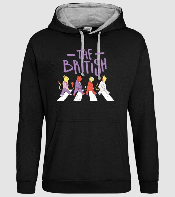The British Pisicuțe model negru pe tricou