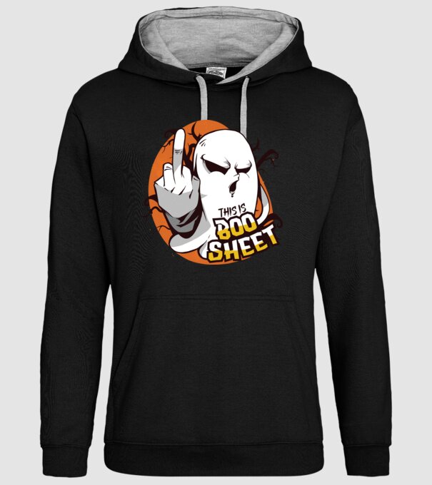 This is Boo Sheet Halloween model negru pe tricou