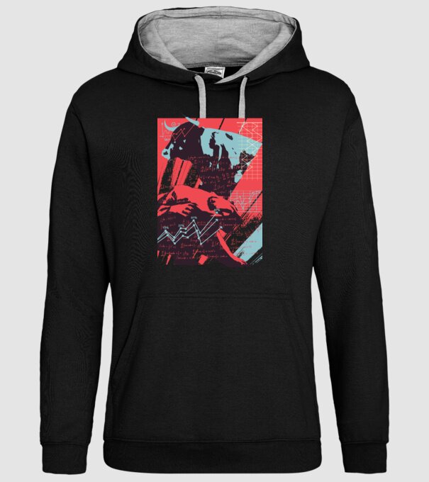 Bursa de Valori Taur vs Urs model negru pe tricou