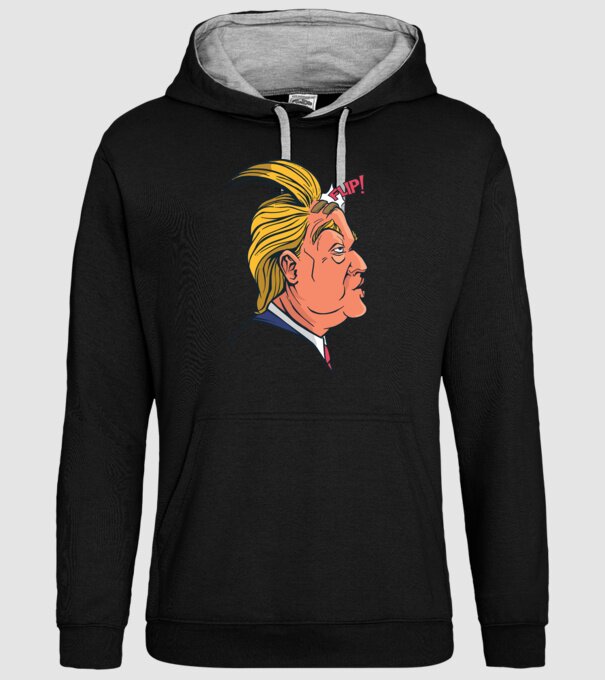 Trump Păr model negru pe tricou