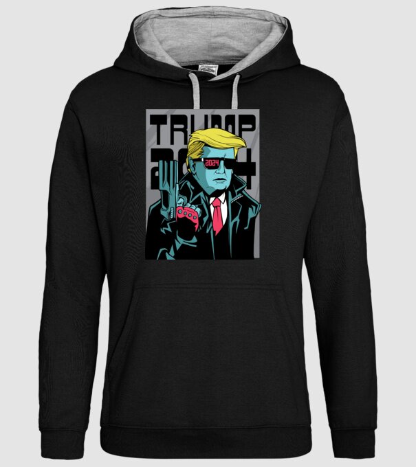 Trump Terminator 2024 model negru pe tricou