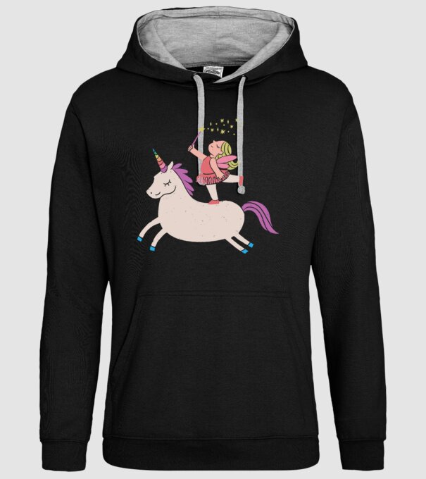 Zână Unicorn model negru pe tricou