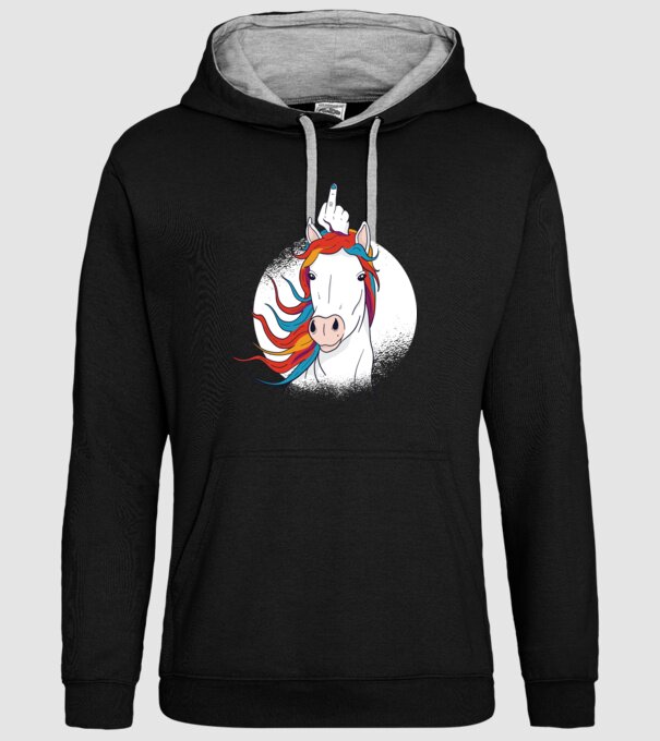 Unicorn Fuck Off model negru pe tricou