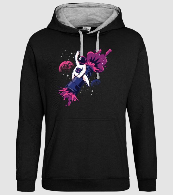 Astronaut Bazooka Rodeo model negru pe tricou