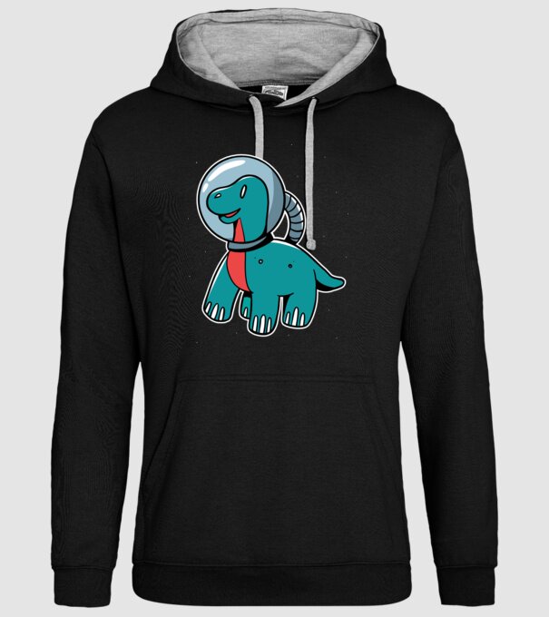 Dinozaur Astronaut model negru pe tricou