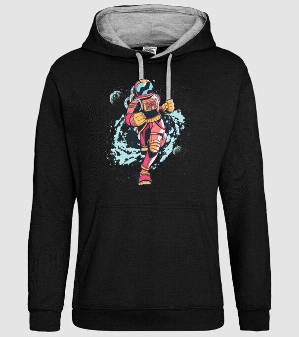 Alergare Astronaut model negru pe tricou