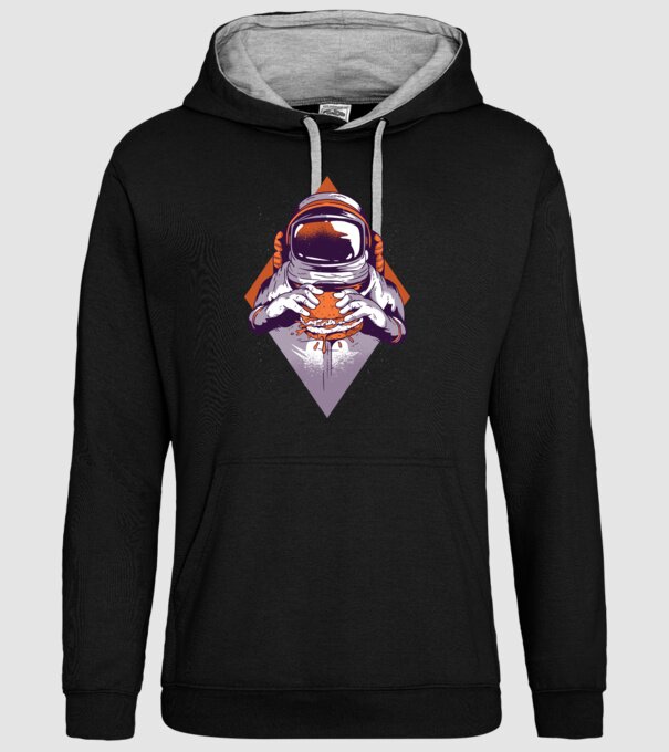 Hamburger Astronaut model negru pe tricou