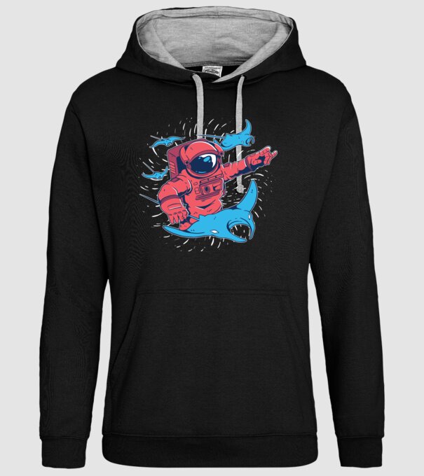 Diavol de mare gigant Astronaut model negru pe tricou