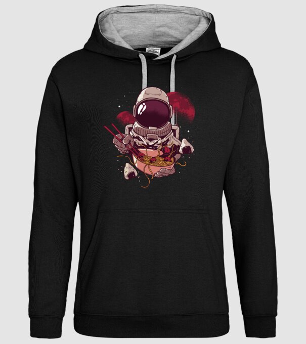 Astronaut Ramen model negru pe tricou
