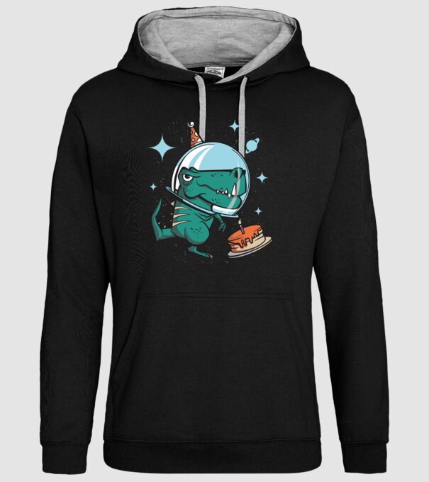 Astronaut T-rex Ziua de naștere model negru pe tricou