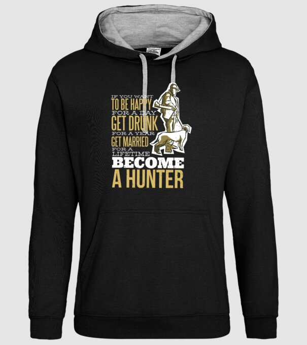 Citat Vânătoare model negru pe tricou