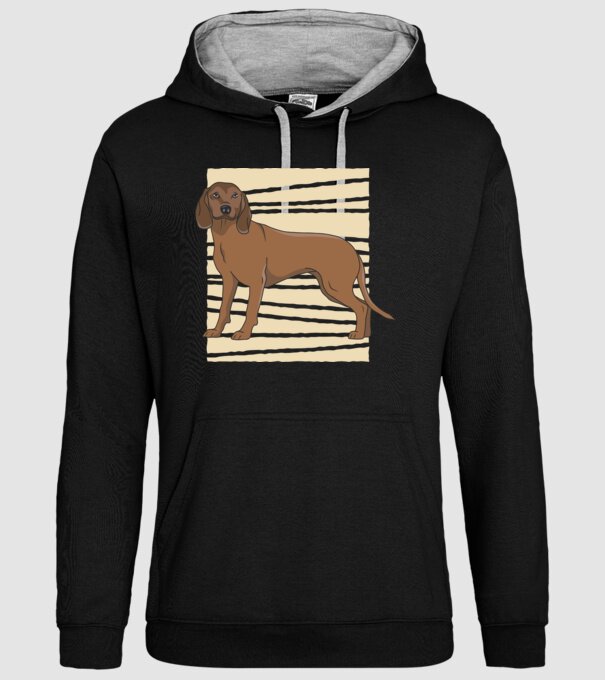 Câine de vânătoare model negru pe tricou