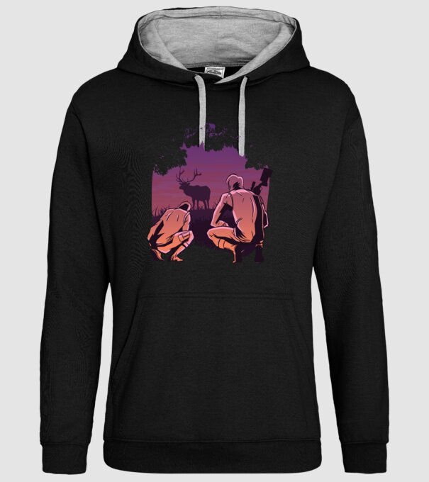 Vânătoare model negru pe tricou