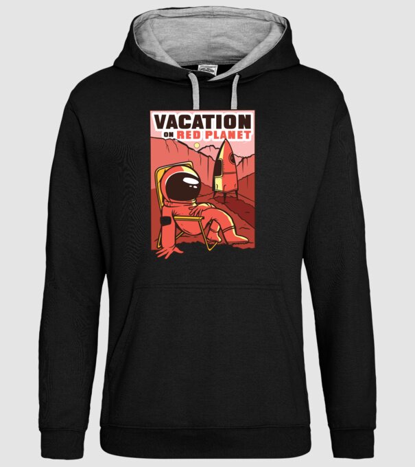 Vacanță pe Marte model negru pe tricou