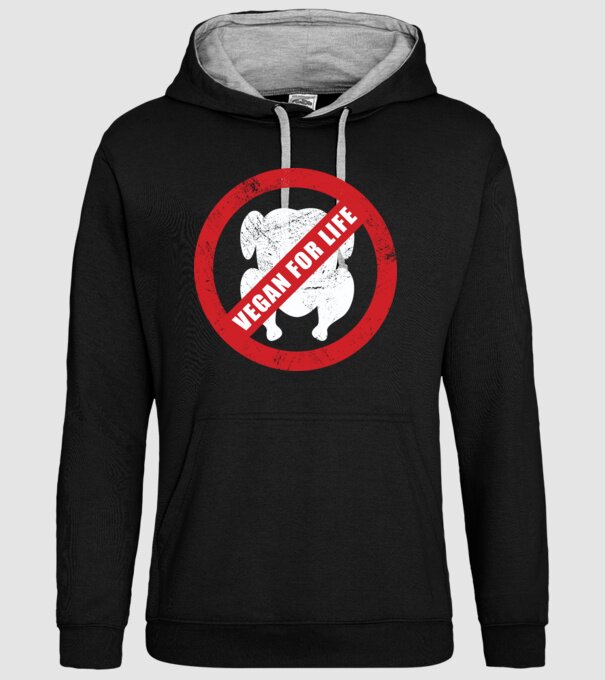 Vegan pe viață model negru pe tricou