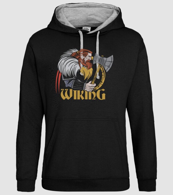 Viking model negru pe tricou