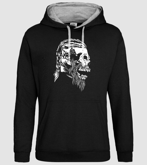 Craniu Viking model negru pe tricou