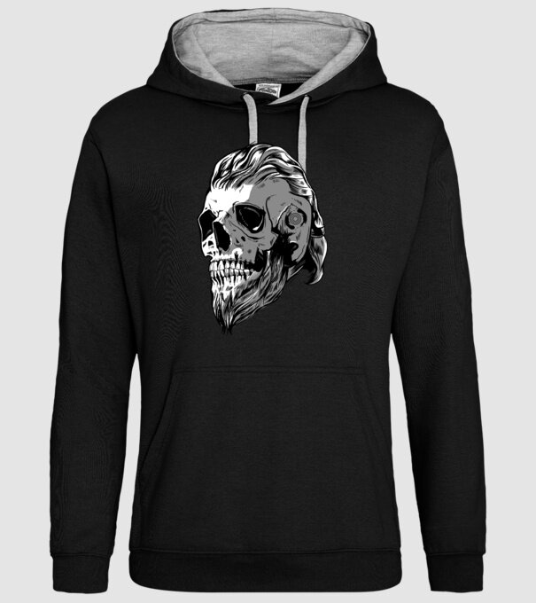 Craniu Viking model negru pe tricou