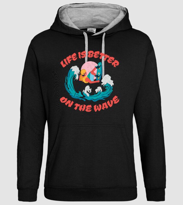 Wakeboard - Life is better on the wave model negru pe tricou