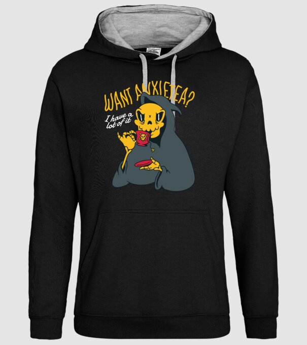 Want Anxietea? model negru pe tricou