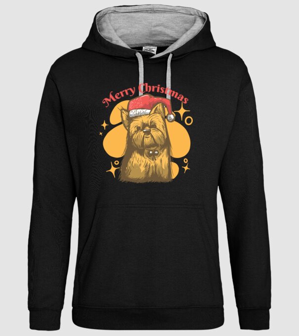 Crăciun Yorkie model negru pe tricou