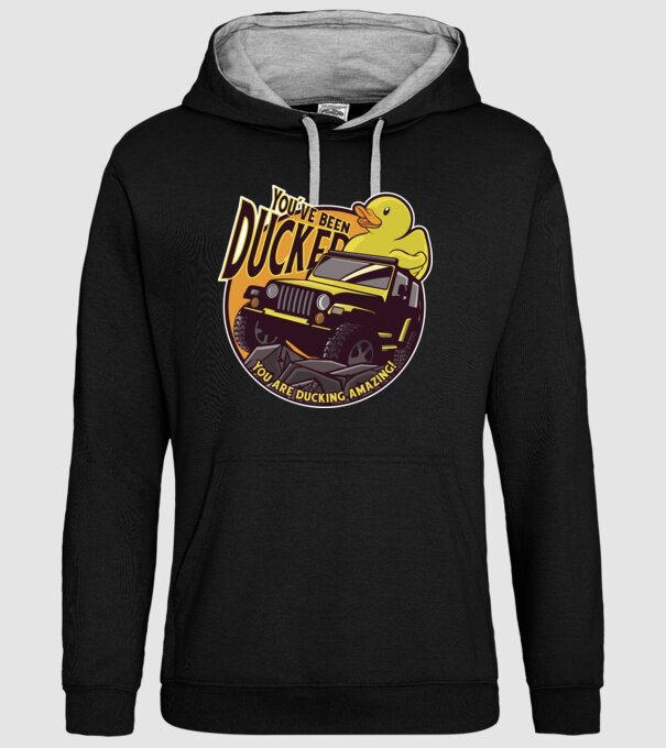 'You''ve been ducked - Off road SUV' model negru pe tricou