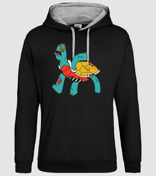 Broască țestoasă Zombie model negru pe tricou
