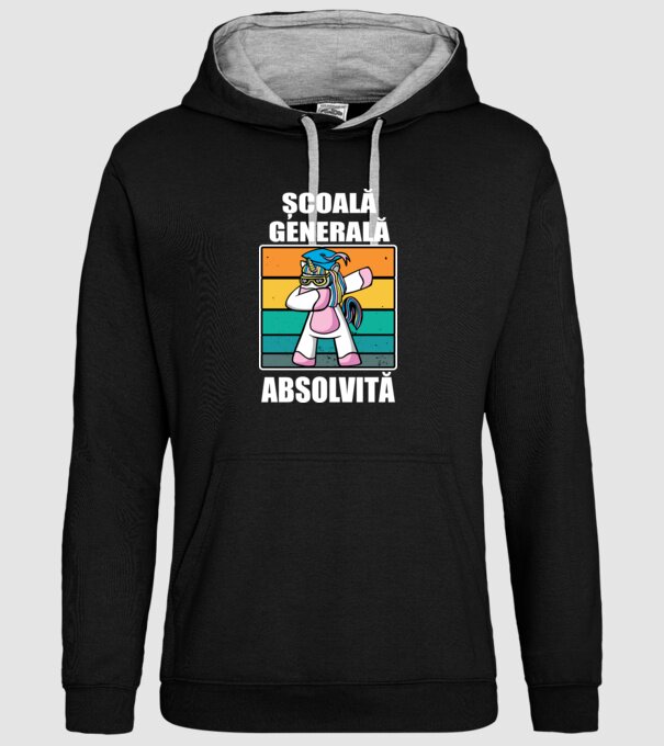 Absolvită școală generală model negru pe tricou