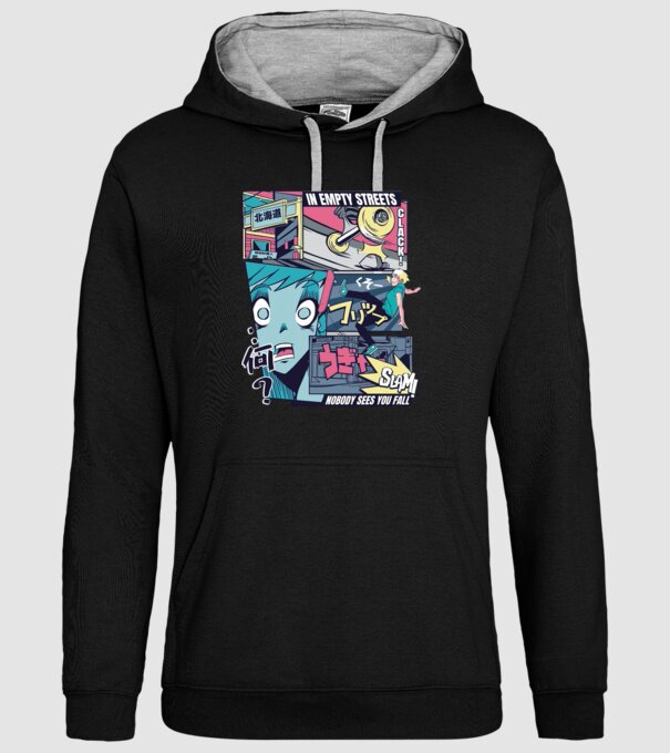 Anime Vaporwave Benzi desenate Skateboard model negru pe tricou