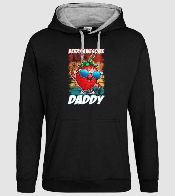 Berry Awesome Daddy Strawberry model negru pe tricou