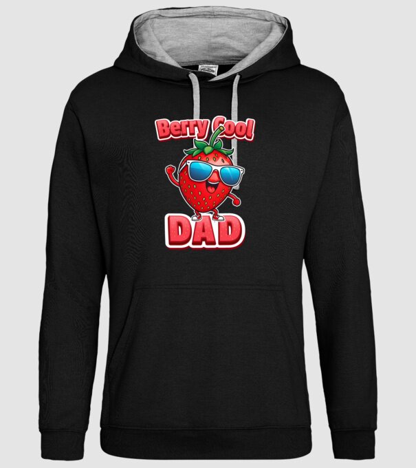 Berry Cool Dad Strawberry model negru pe tricou