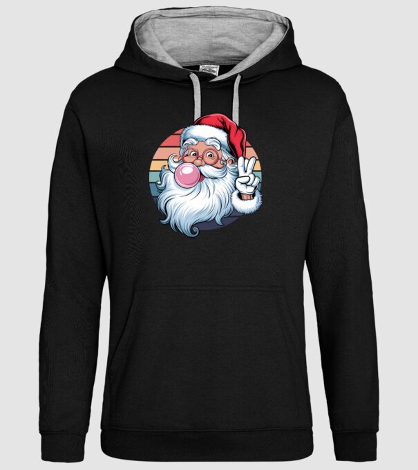 Bubble gum santa model negru pe tricou