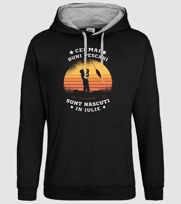 Cei mai buni Pescari sunt născuți în Iulie model negru pe tricou
