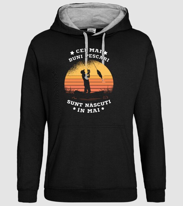 Cei mai buni Pescari sunt născuți în Mai model negru pe tricou