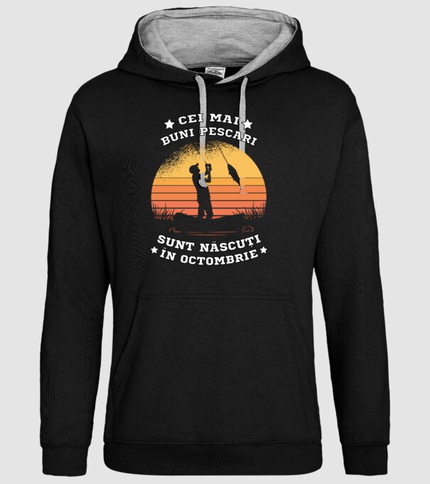 Cei mai buni Pescari sunt născuți în Octombrie model negru pe tricou