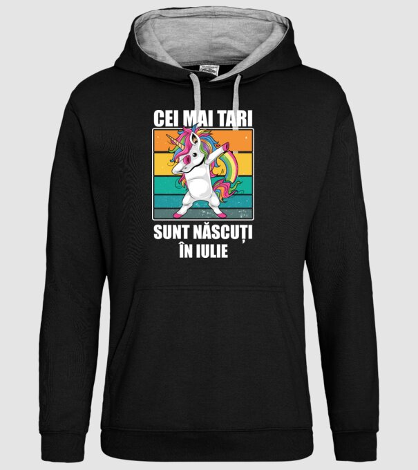 Cei mai tari sunt născuți în iulie model negru pe tricou