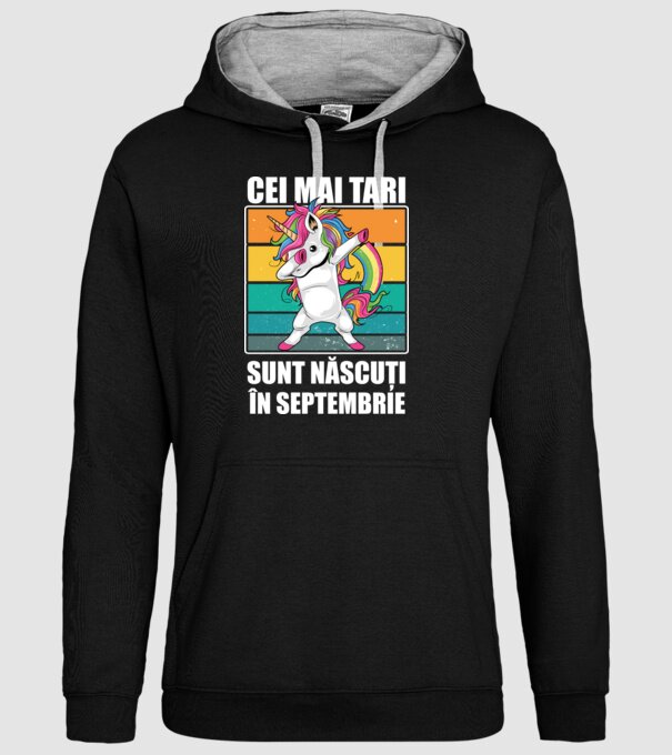 Cei mai tari sunt născuți în septembrie model negru pe tricou