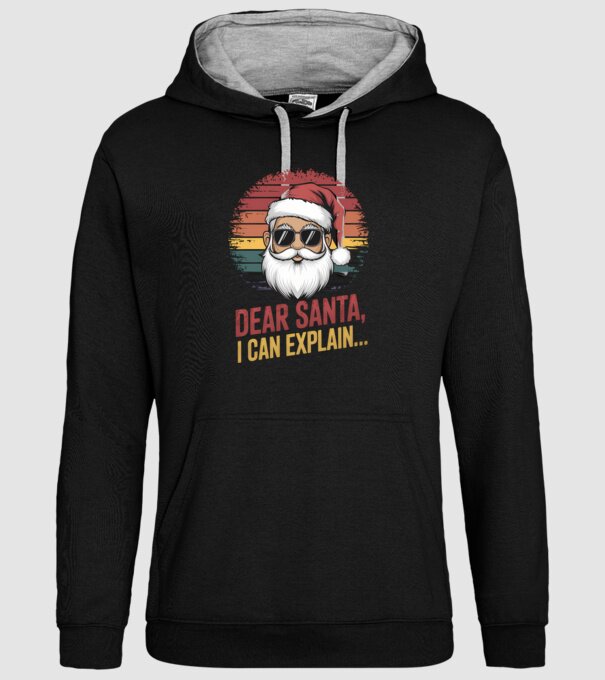 Dear Santa, I can explain... model negru pe tricou
