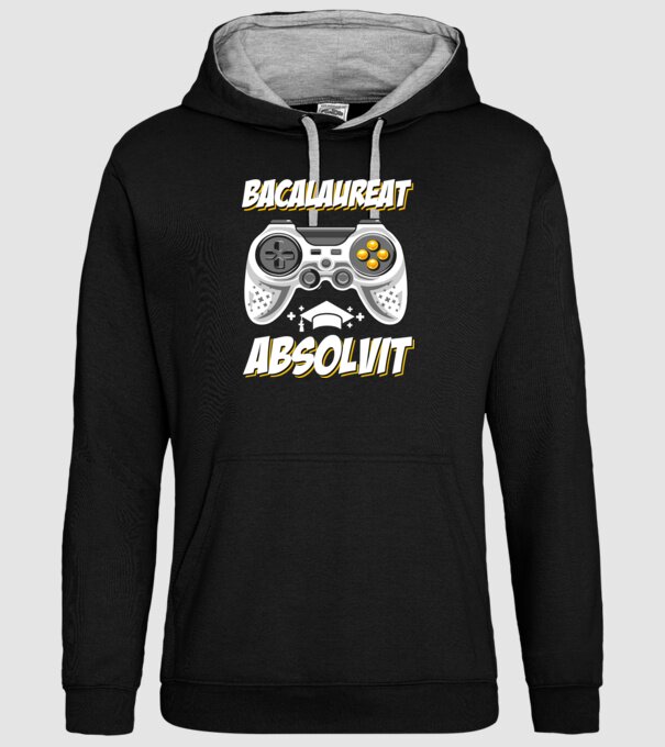 Gameri şcoală Bacalaureat model negru pe tricou