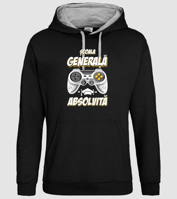 Gameri şcoală școală generală model negru pe tricou