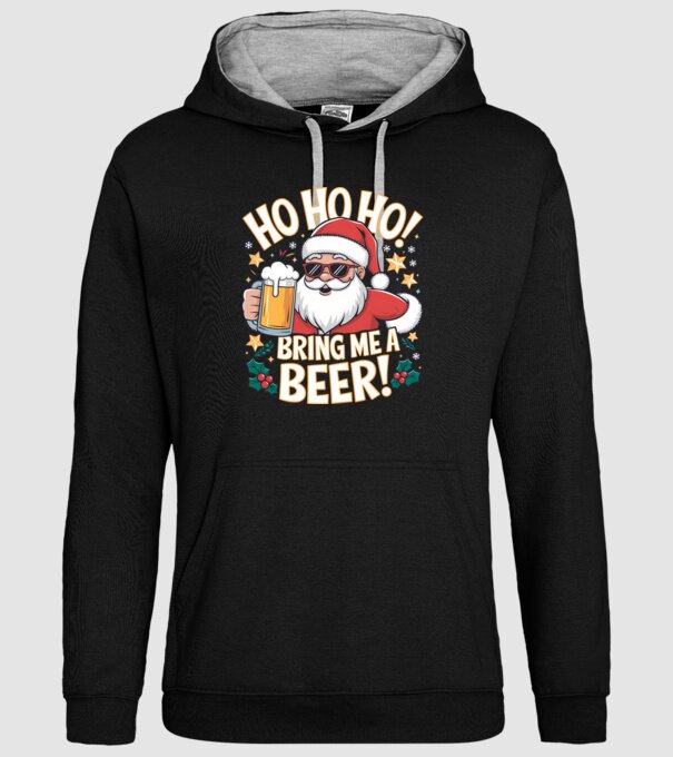 HO HO HO bring me a BEER santa Negru model negru pe tricou