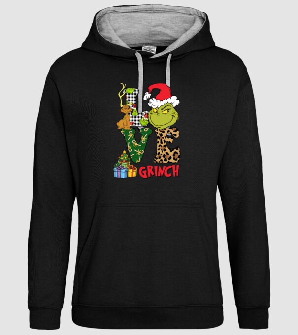 Love Grinch model negru pe tricou