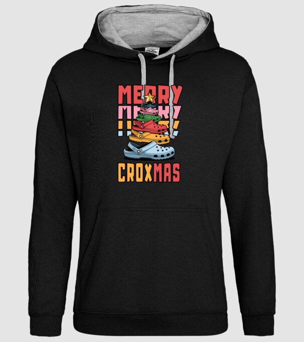 Merry Croxmas model negru pe tricou