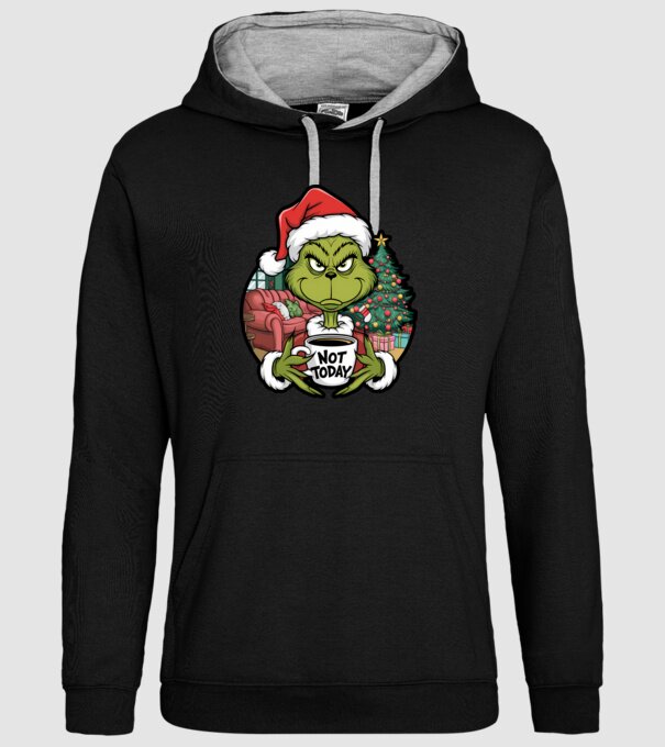 Not Today Grinch model negru pe tricou