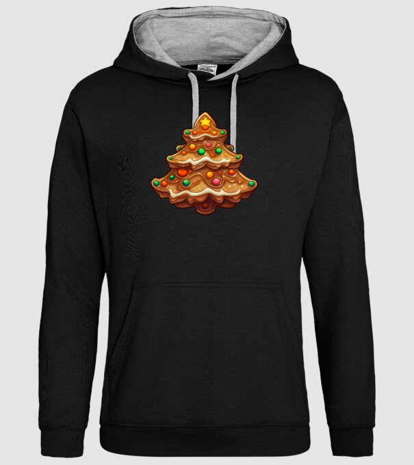pom de Crăciun din turtă dulce model negru pe tricou
