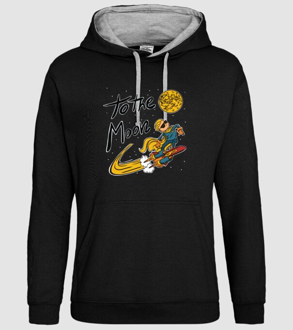 To the Moon Bitcoin model negru pe tricou