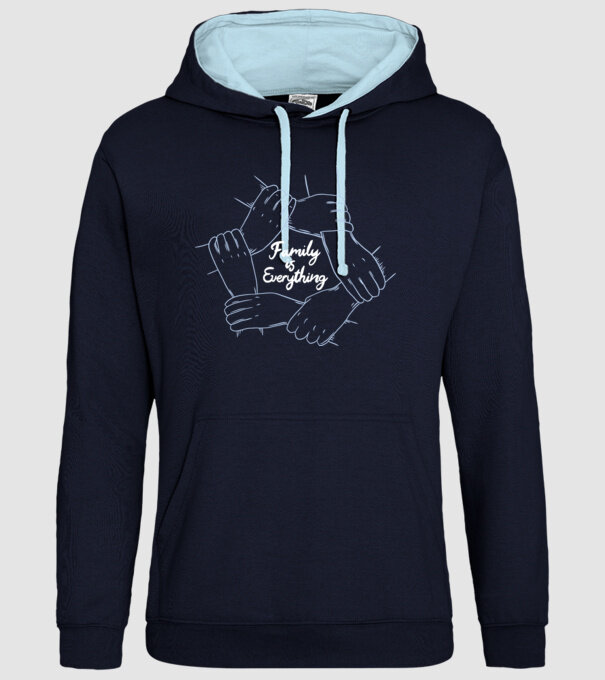 Familia este totul model albastru închis pe tricou