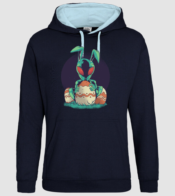 Paște Alien model albastru închis pe tricou