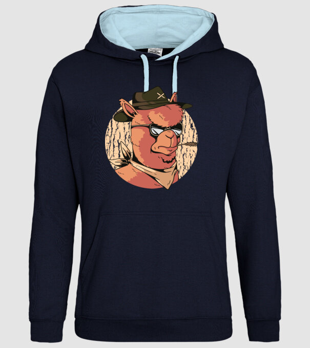 Alpaka model albastru închis pe tricou