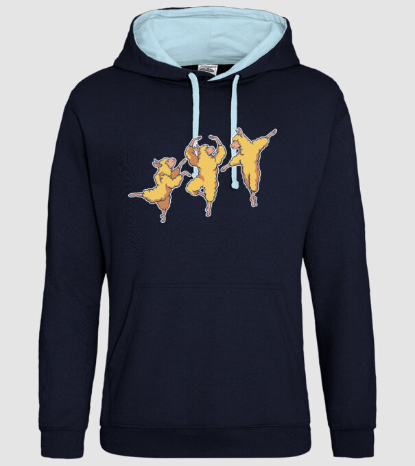 Alpaca Dansatoare model albastru închis pe tricou